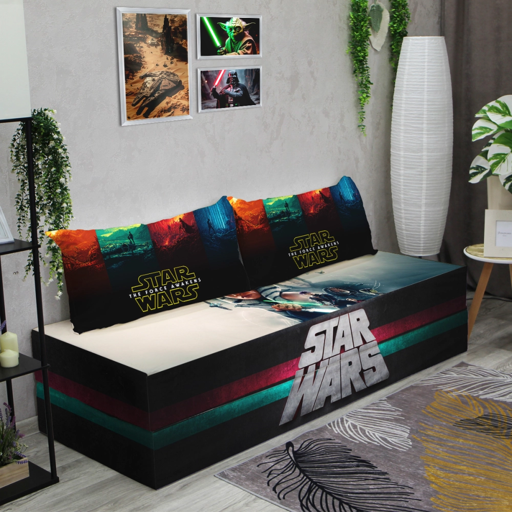 Бескаркасный диван кровать раскладной "Star Wars"