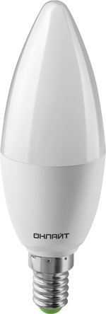 Лампа светодиодная 61 958 OLL-C37-10-230-6.5K-E14-FR 10Вт свеча 6500К холод. бел. E14 1000лм 176-264В ОНЛАЙТ 61958