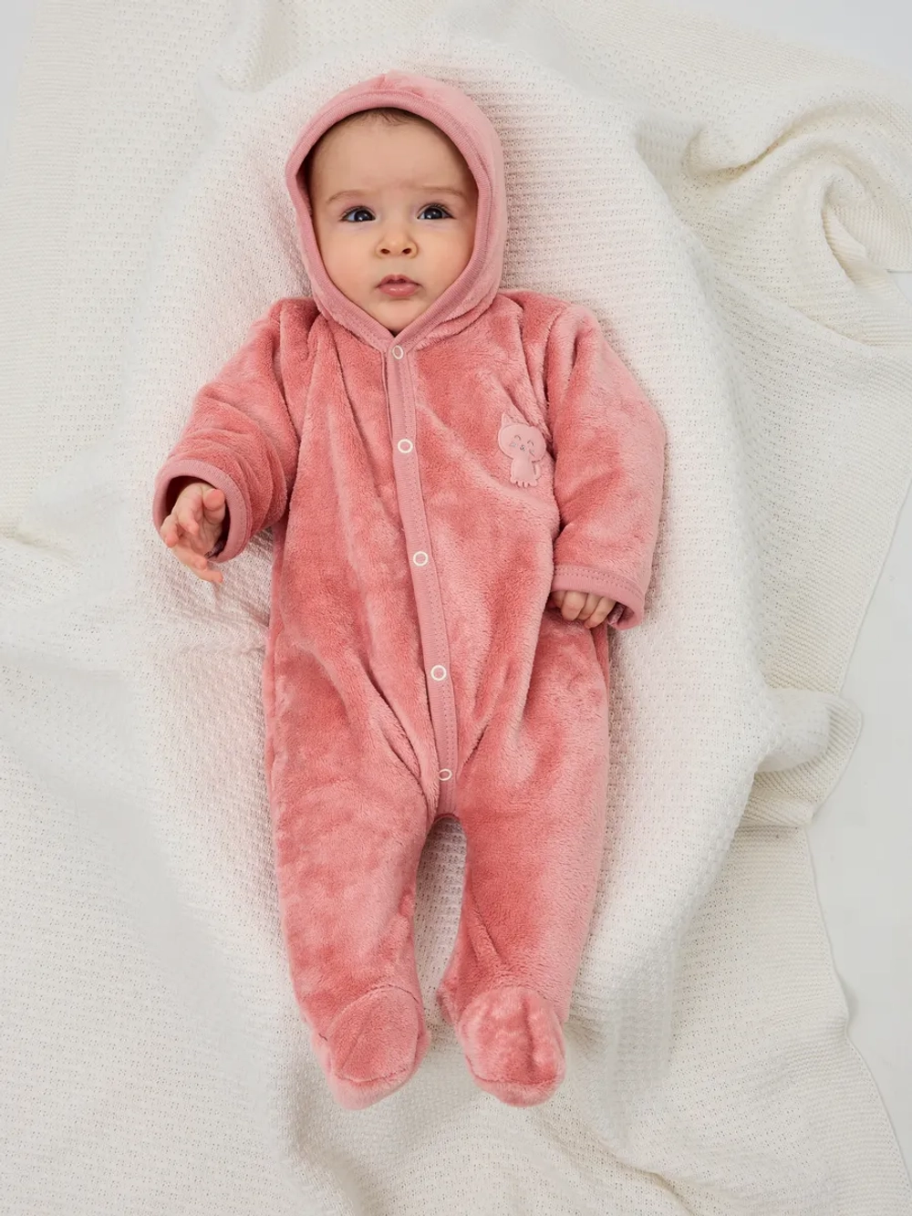 Теплый комбинезон для новорожденных девочек