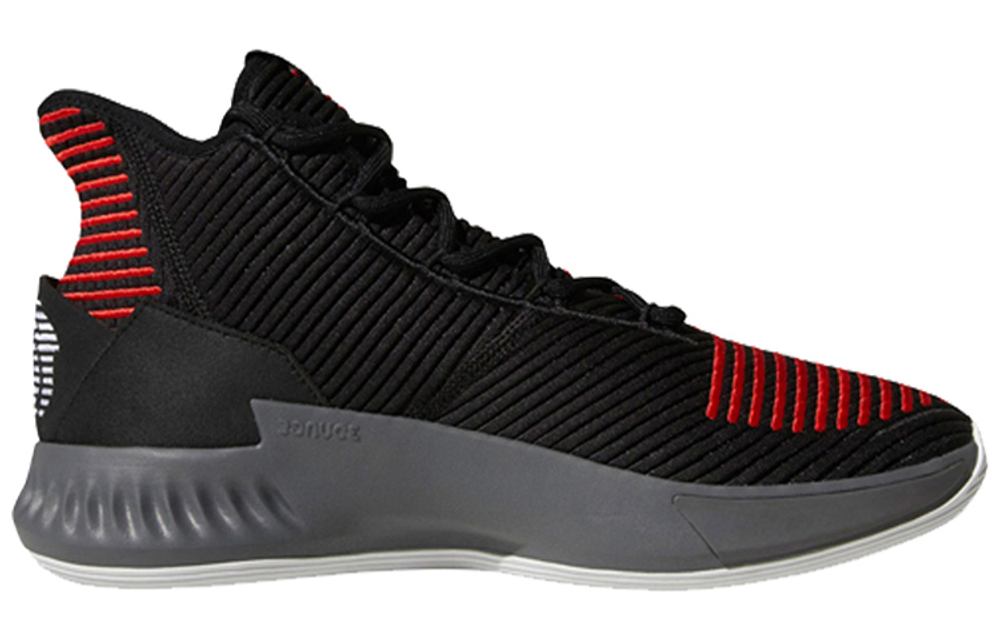 Adidas D Rose 9 Rose 9 shock absorption non-slip high-top basketball shoes men's black and red