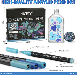 NICETY акриловые маркеры 0,7 мм, 30 шт, Blue