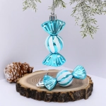 Ёлочные игрушки «Таинственное очарование» Конфетки 8 см (набор 2шт), голубой