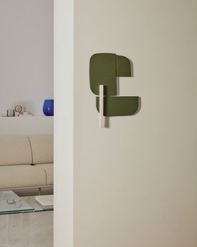 Настенная панель Danei бело-зеленая 65 x 60 см