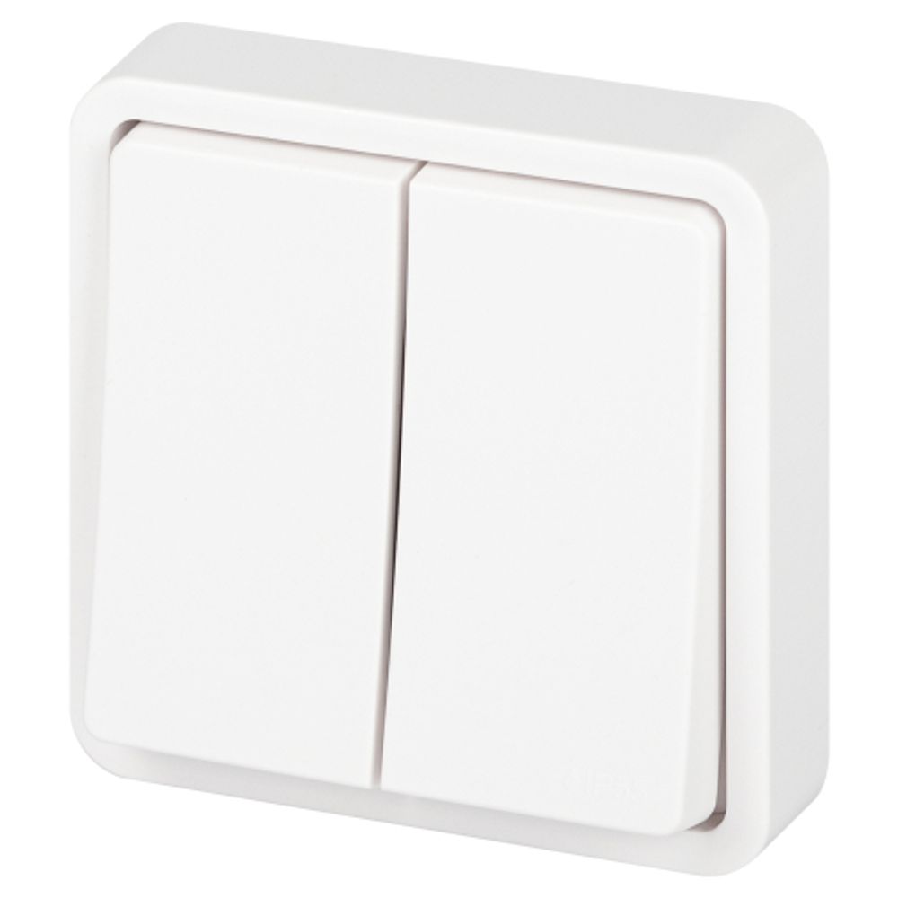 Переключатель ЭРА Эксперт 11-1526-01 двойной IP55, 10АХ-250В, СУ, белый | Эра Эксперт