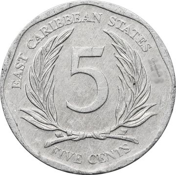 5 центов 2002-2015 Восточные Карибы