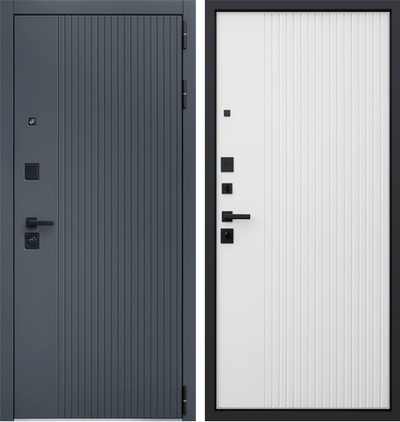 Входная дверь с линейной фрезеровкой - 1091
