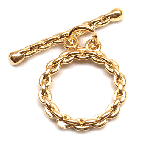 Замок - тоггл "Цепь" 16х14 мм, позолота