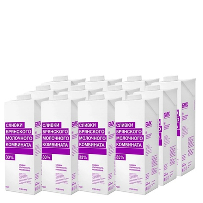 Сливки для взбивания 33% БМК 1л*12шт