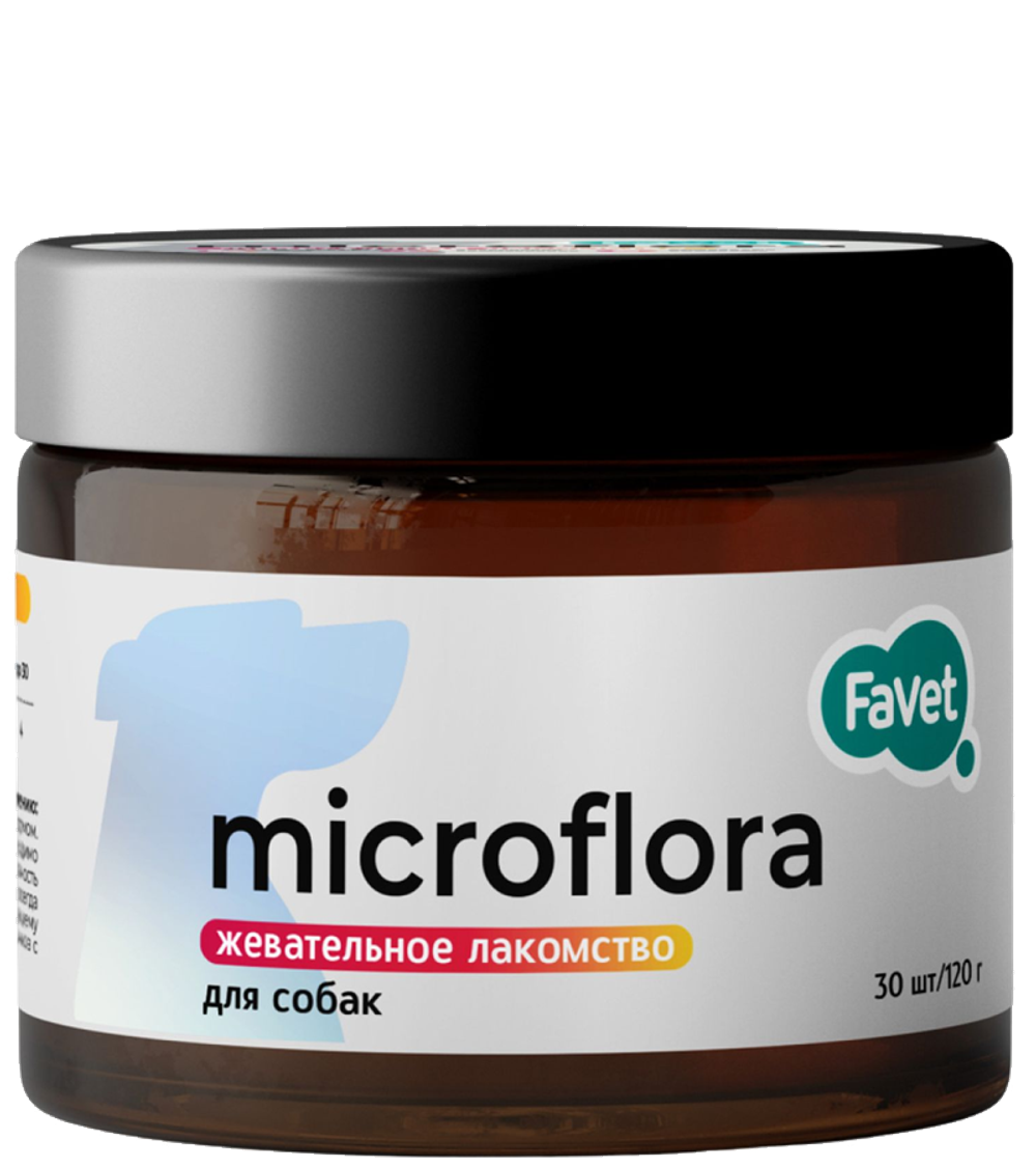 Favet Функциональное лакомство SuperFlora Soft Chews для пищеварительной системы для собак 120гр.