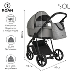 Детская коляска Roan Sol 3 в 1 с автокреслом Tutis Elo Lux EduSky Black RSL/1011 Cloud Grey