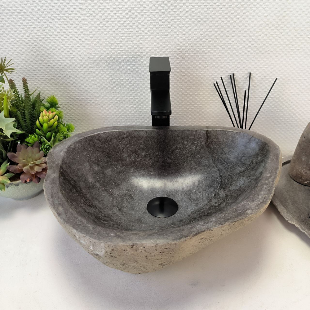 Раковина из речного камня RS-63566 (48*37*15) 0122