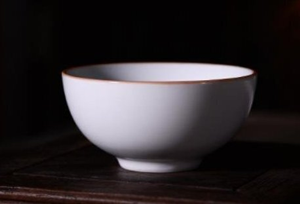 268054.8 Пиала МАТОВЫЙ ФАРФОР "Белая с ободком" h=3,4см, d=6,8см, 60мл, фарфор мат.белый