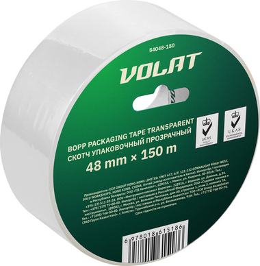 Скотч упаковочный прозрачный 48ммх150м ВОЛАТ
