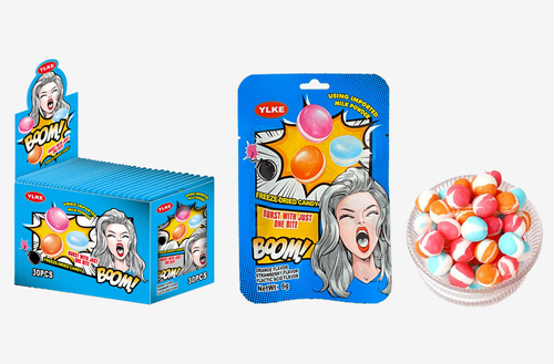 СОУ КЕНДИ Фриз Дрим Милк Кенди шипучая карамель апельсин, йогурт, клубника (9070512)