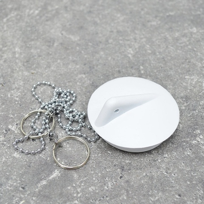 Пробка для ванной с цепочкой белая