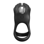 Черное перезаряжаемое виброкольцо на пенис Silas