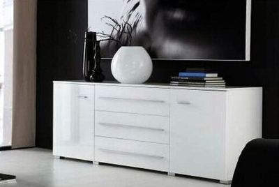 Комод Ганг МДФ Белый DM635-6 / Белый Фасадный 0101 160*42*73 см, Белый, Белый Фасадный   Фиеста