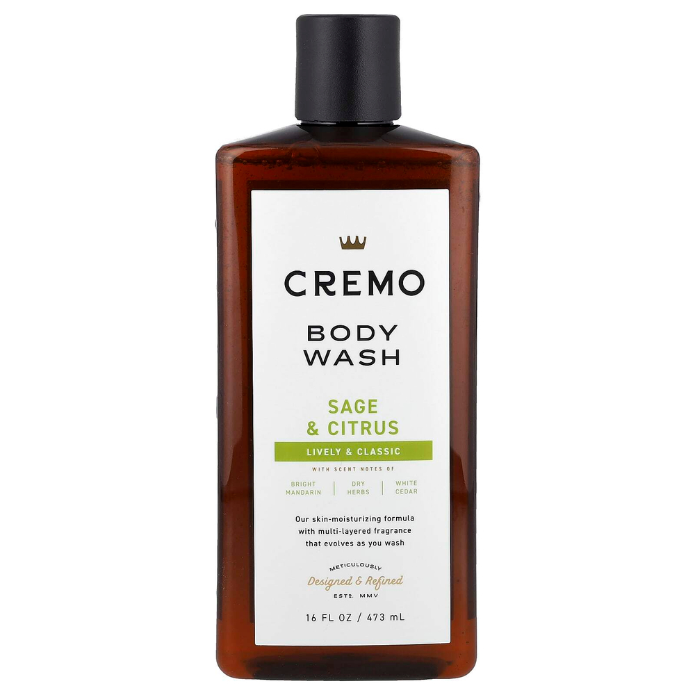 Cremo, гель для душа, шалфей и цитрус, 473 мл (16 жидк. унций)