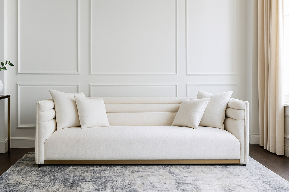 Диван Garda Decor трехместный Толедо(GD, Toledo) светло-бежевый рогожка Norton-Svbeg 236*97**77 см