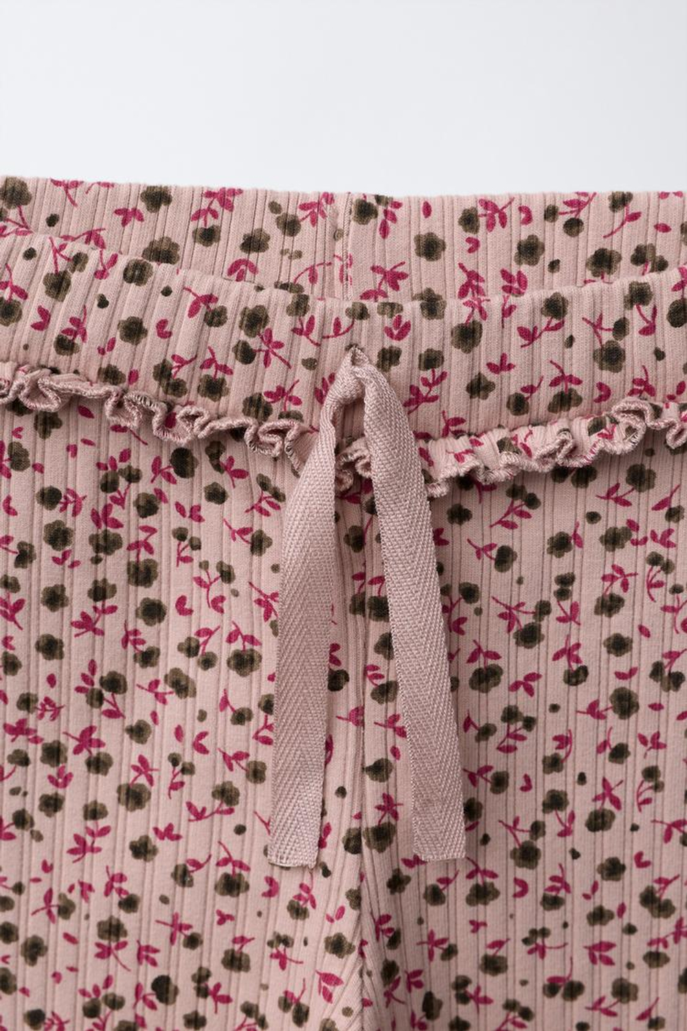 ZARA ЛЕГИНСЫ В РУБЧИК С ПРИНТОМ, ЦВЕТ РОЗОВОГО ДЕРЕВА