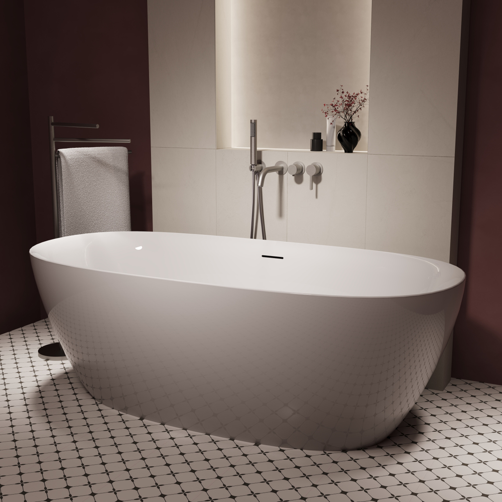 Ванна акриловая Vincea VBT-708-1600, 1600*800*585, цвет белый, щелевой перелив, слив белый