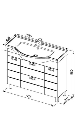 Тумба с раковиной Aquanet Сити 100 венге