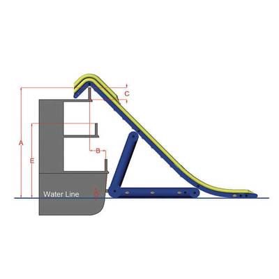 Надувная прямая плавающая горка для лодок, яхт «Драйв» с опорой, 11*2*7 м