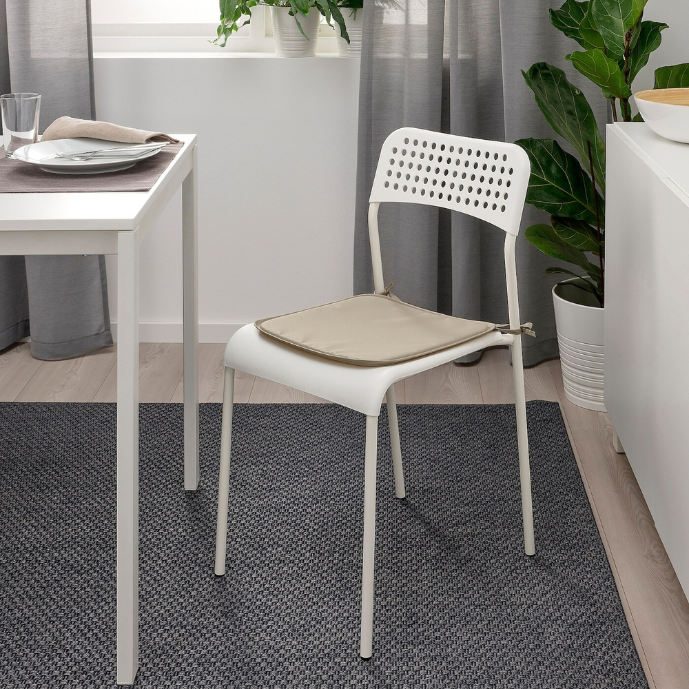 IKEA BRÄMÖN  (ИКЕА БРÄМÖН)  -  Подушка для кресла, серо-бежевая, для внутреннего/наружного применения, 34x34x1,0 см