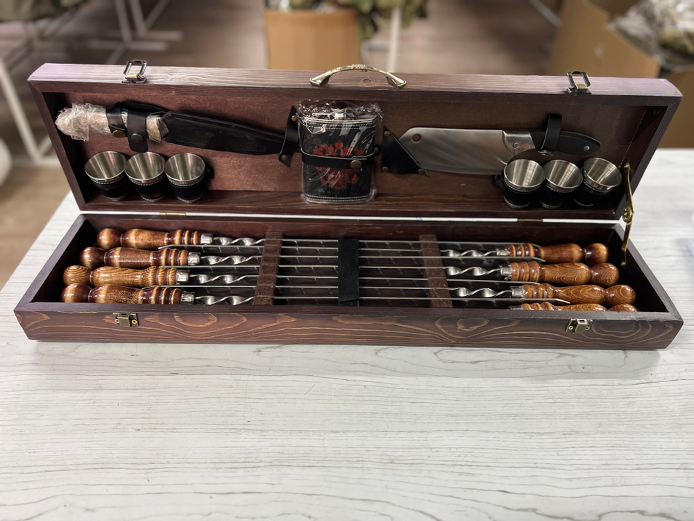 Шашлычный набор деревянный / большой