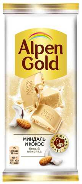 Шоколад Альпен Гольд МИНДАЛЬ-КОКОС 80г