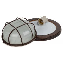 Светильник ЭРА НБО 03-60-022 Кантри дерево/стекло решетка IP54 E27 max 60Вт D220 круг орех