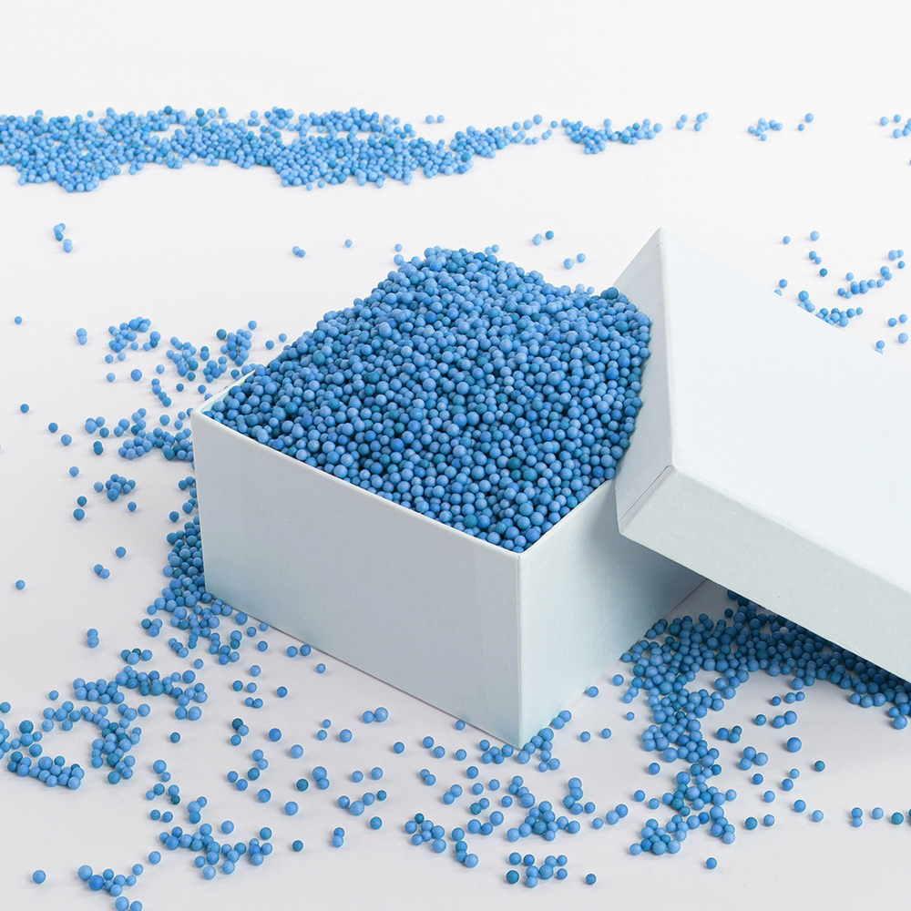 Шарики пенопласт, Синий, 2-4 мм,