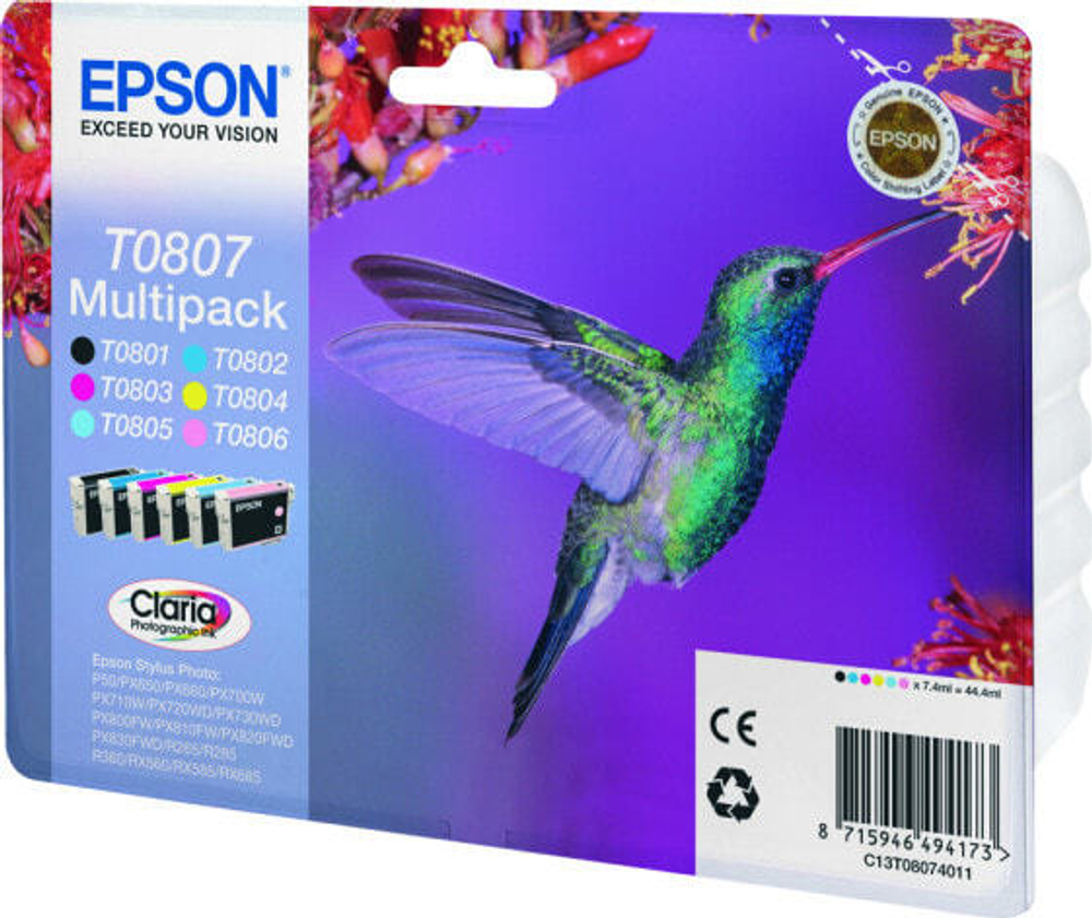 Картридж струйный Multi pack 1 шт Epson T0807 C13T08074021
