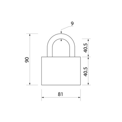 Широкий навесной замок с 3 ключами