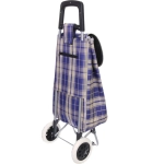 Тележка хозяйственная с сумкой (93*33*26см, колеса 16см,грузоподъемность до 30 кг.) синяя SYD-016