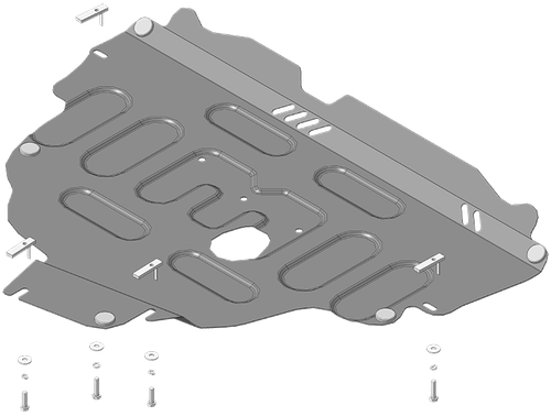 Защита картера двигателя, КПП. 2 мм, Сталь. для Ford Galaxy 2010-2015, Motodor.72602