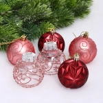 Набор шаров «Фантазия» 6 см (в наборе 6 шт), Рубин, розовое золото