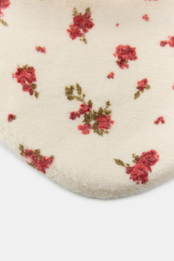 ZARA ТРИКОТАЖНАЯ БАНДАНА С ЦВЕТОЧНЫМ ПРИНТОМ, ЭКРЮ