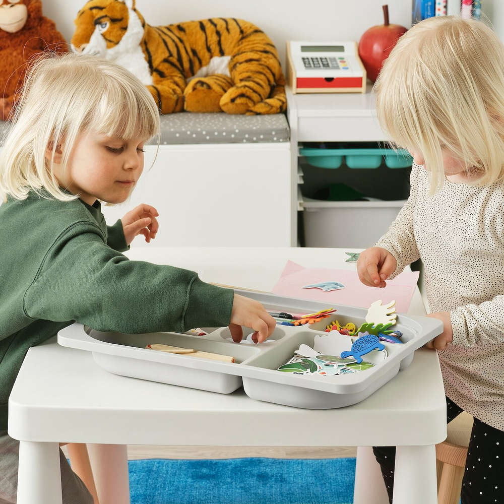 IKEA TROFAST  (ИКЕА ТРОФАСТ)  -  Поднос с отделениями, серый, 42x30x5 см