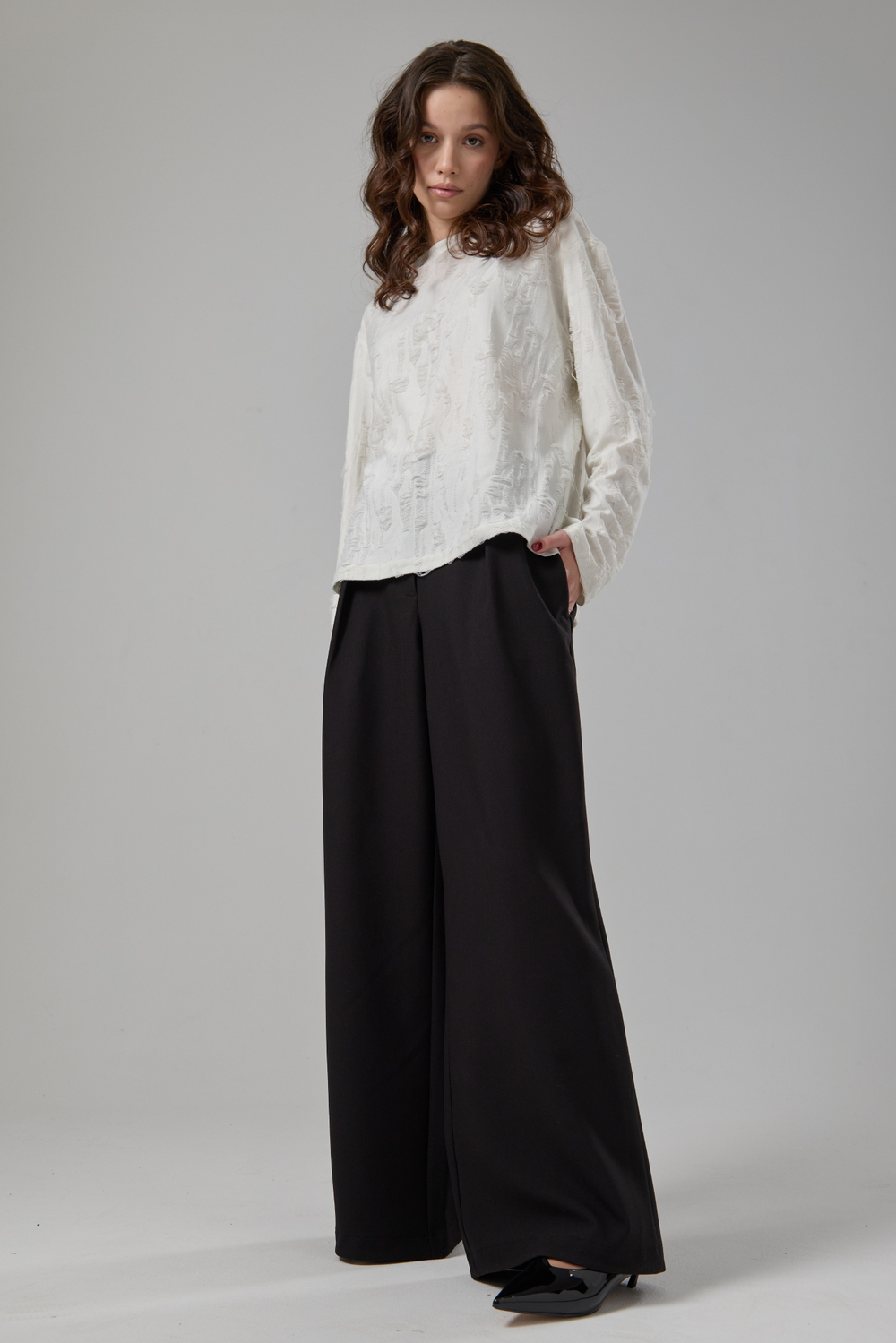 Брюки палаццо черные