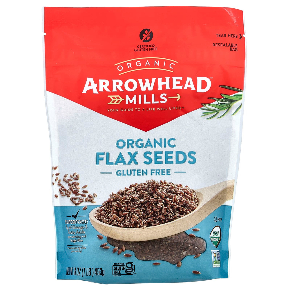 Arrowhead Mills, Органические семена льна, 453 г (16 унций)