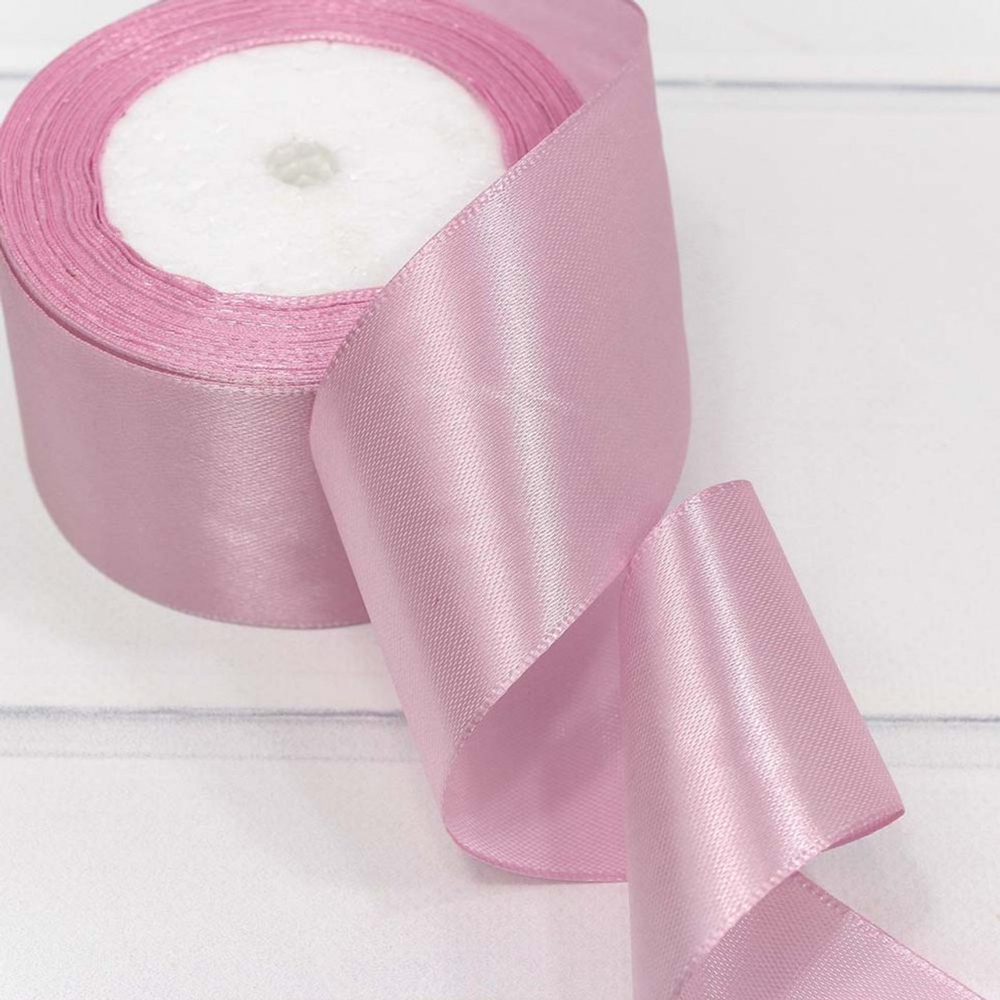 Лента Атласная 5см х 28м Сатин (Розовый)