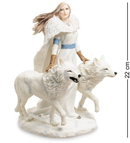 WS-264 Статуэтка Девушка и волки «Зимние стражи»