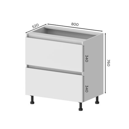 Кухня Модуль Н2Я 800 нижний Кашемир / Графит