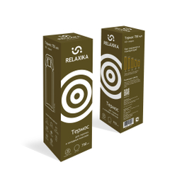 Термос Relaxika 101 (0,75 литра), хаки (стикерпак "Кемпинг")