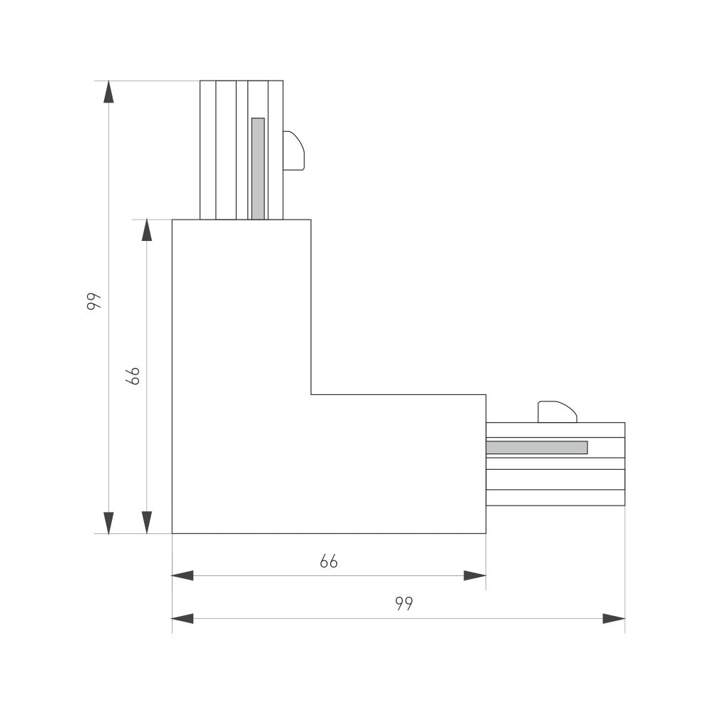 Коннектор угловой LGD-4TR-CON-L-INT-BK (C) (Arlight, IP20 Пластик, 3 года) 024720