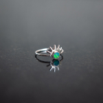 Кольцо СОЛНЦЕ, серебро/опал