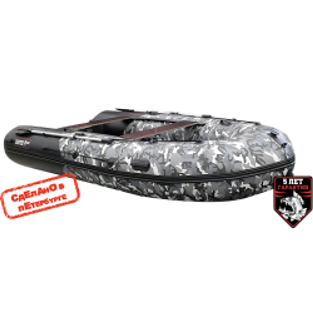 Лодка ПВХ Hunterboat Хантер Про 380Pro Серый КМФ 3802413
