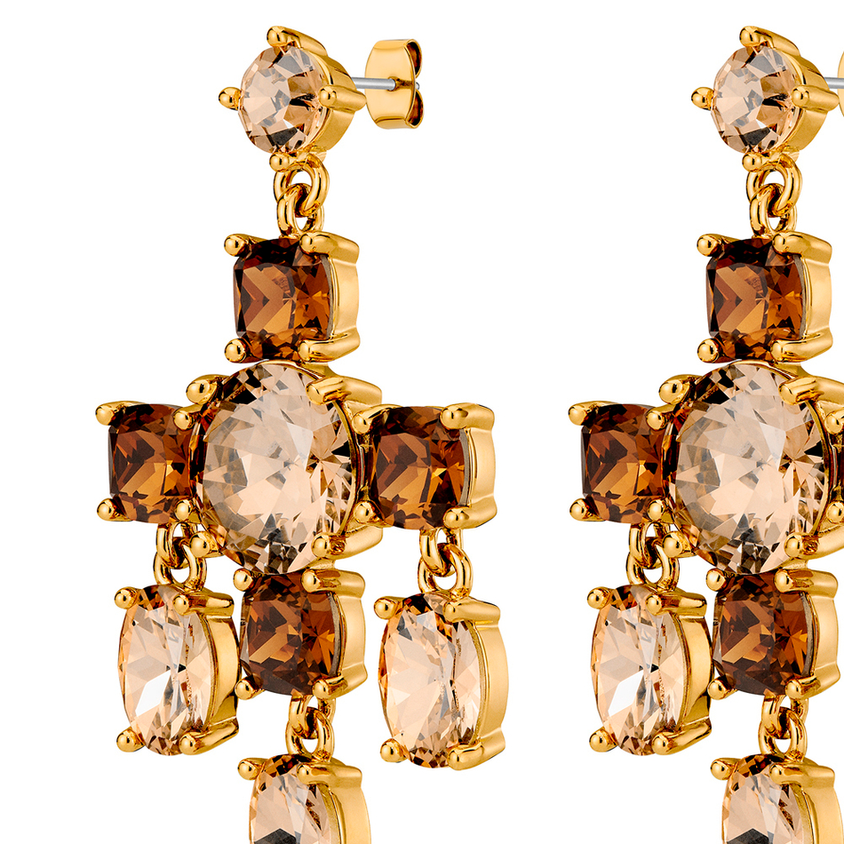 Серьги Dyrberg Kern LEONORA SG GOLDEN /BROWN 450000