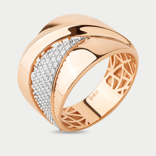 Кольцо женское из красного золота 585 пробы с фианитами (арт. 902231-1102)